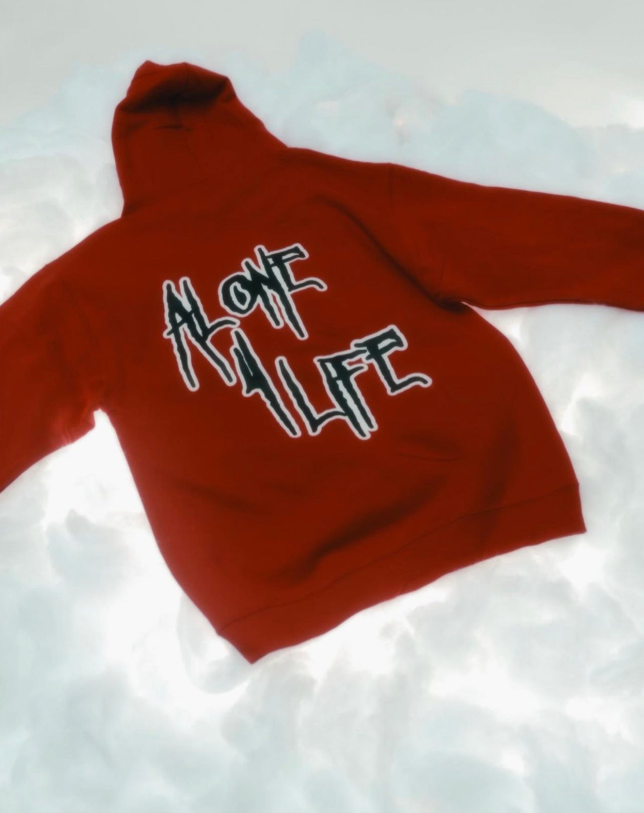 Half Happy Alone 4 Life Hoodie Red